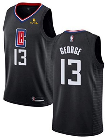 Men's Los Angeles Clippers #13 Paul George Black NBA Stitched Jersey Men's Los Angeles Clippers #13 Paul George Black NBA Stitched Jersey